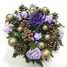 Lilac Gold Holly Posy