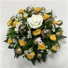 Yellow Gold Holly Posy