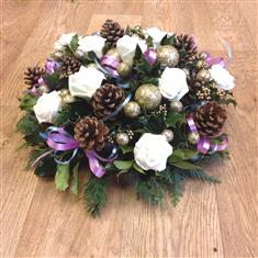 White Gold Holly Posy